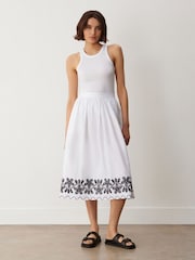 Finery Yolanda Embroidered Cotton Midi Skirt - Image 1 of 4