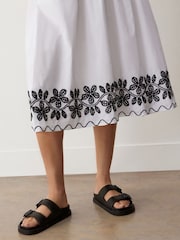 Finery Yolanda Embroidered Cotton Midi Skirt - Image 3 of 4
