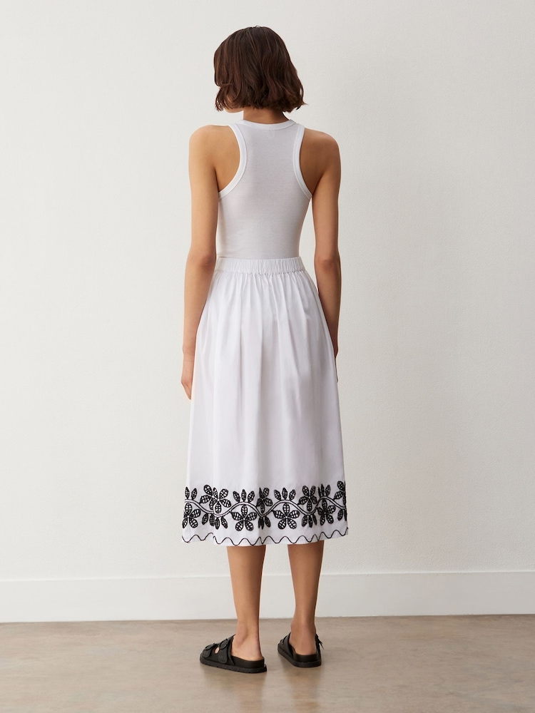 Finery Yolanda Embroidered Cotton Midi Skirt - Image 4 of 4