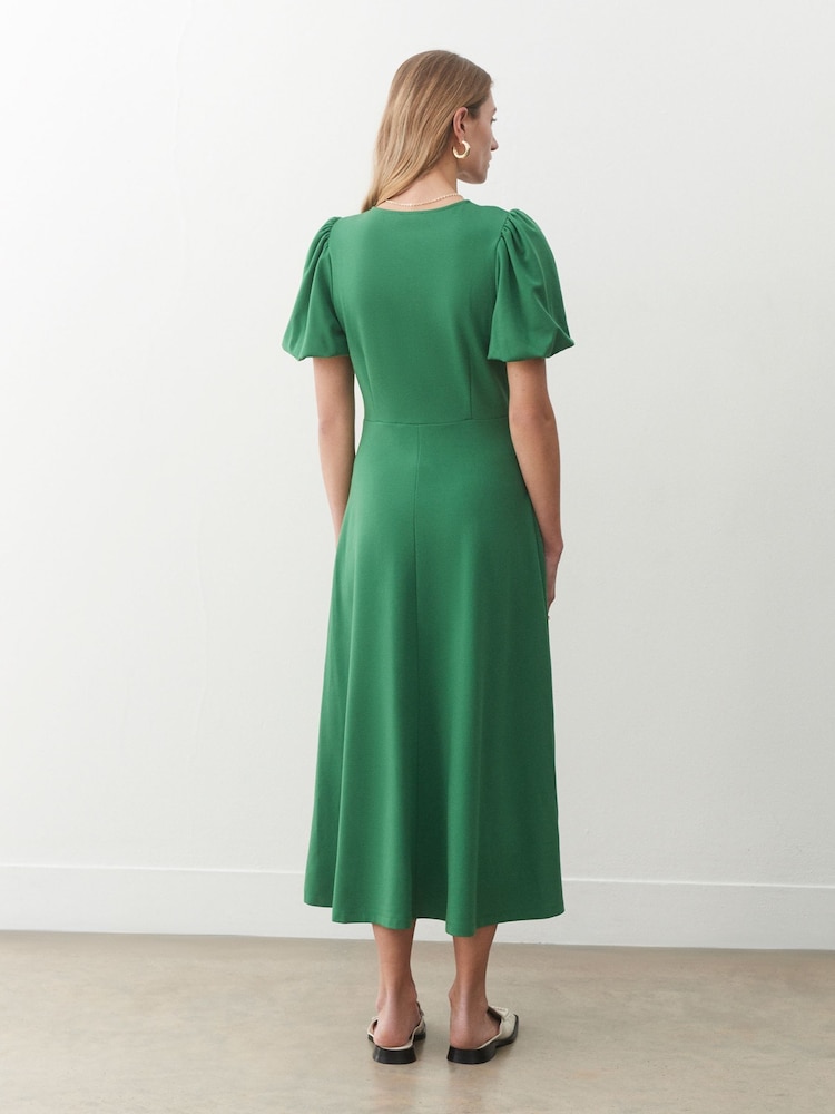 Finery Green Sophie Ponte Jersey Midi Dress - Image 4 of 4