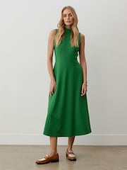 Finery Green Pia Ponte Jersey Sleeveless Midi Dress - Image 1 of 4