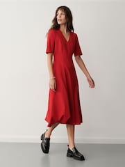 Finery Red Lillis Ponte Jersey Midi Dress - Image 1 of 4