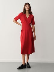 Finery Red Lillis Ponte Jersey Midi Dress - Image 2 of 4