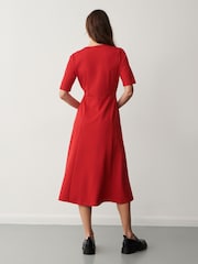 Finery Red Lillis Ponte Jersey Midi Dress - Image 4 of 4