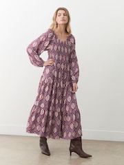 Finery Tilly Crepe Printed Midi Smock Dress - Image 1 of 4