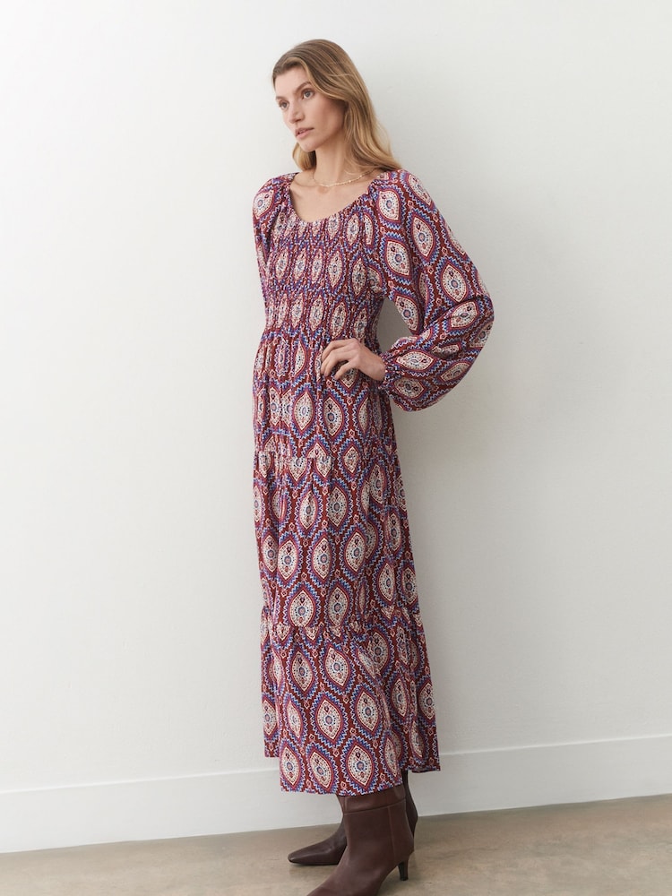 Finery Tilly Crepe Printed Midi Smock Dress - Image 2 of 4