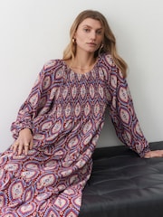 Finery Tilly Crepe Printed Midi Smock Dress - Image 3 of 4