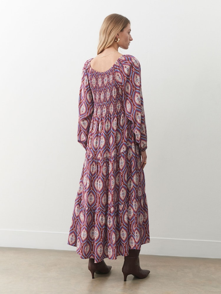 Finery Tilly Crepe Printed Midi Smock Dress - Image 4 of 4