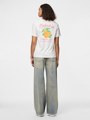 PIECES White Graphic Back Print 100% Cotton T-Shirt - Image 1 of 3