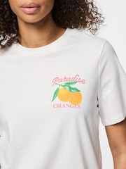 PIECES White Graphic Back Print 100% Cotton T-Shirt - Image 3 of 3
