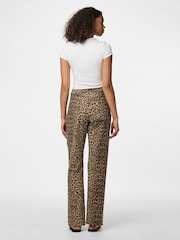 PIECES Brown Leopard Print Straight Leg Jeans - Image 2 of 7