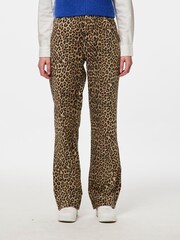PIECES Brown Leopard Print Straight Leg Jeans - Image 5 of 7