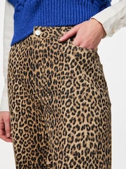 PIECES Brown Leopard Print Straight Leg Jeans - Image 7 of 7