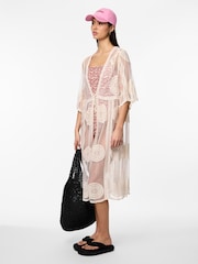 PIECES White Embroidered Beach Kaftan - Image 1 of 3