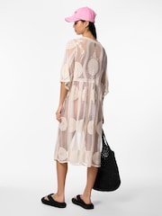 PIECES White Embroidered Beach Kaftan - Image 2 of 3
