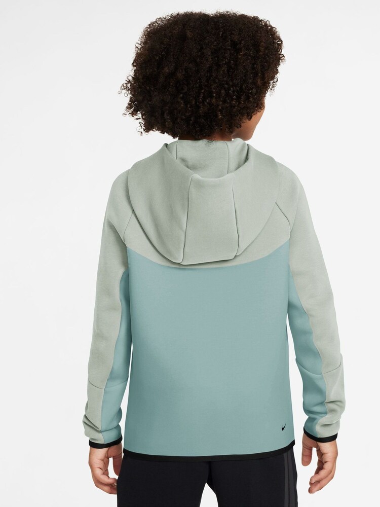 Nike Green Tech Fleece Zip-Up Hoodie - Image 2 of 3 Nike Green Tech Fleece Zip-Up Hoodie - Image 2 of 3