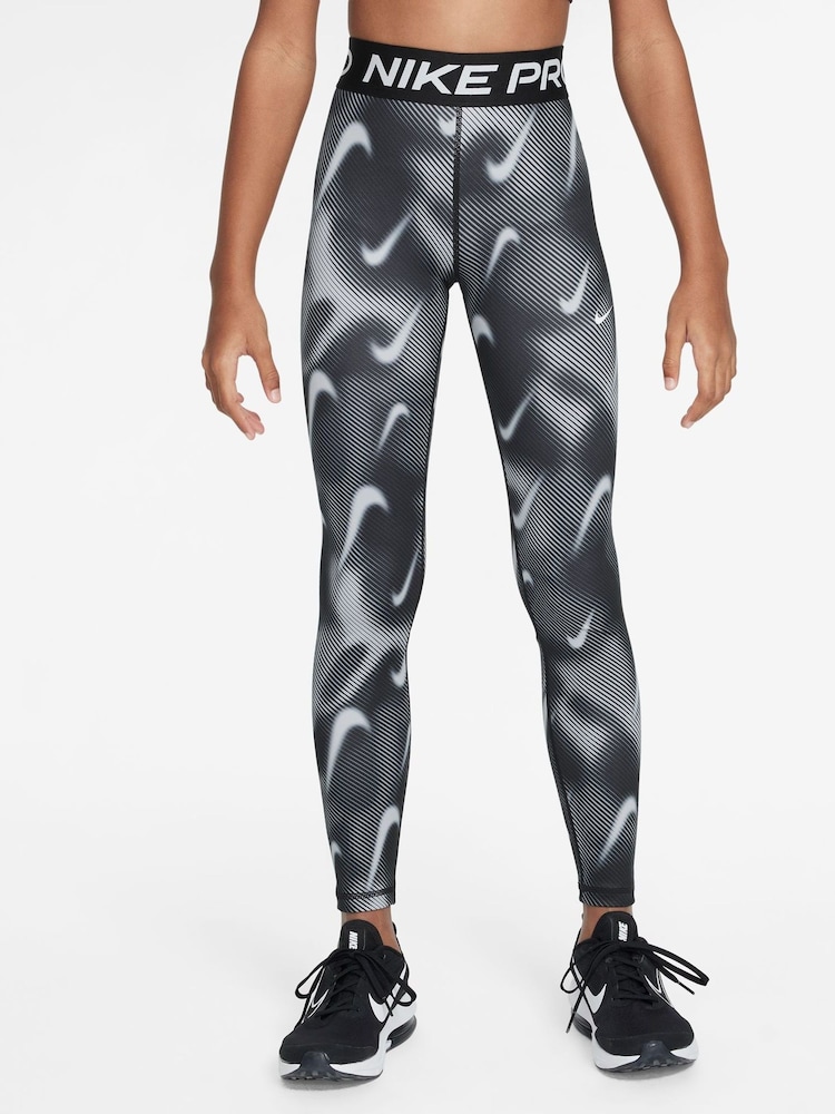 Nike Black Pro Dri-FIT Veneer Printed Leggings - Image 1 of 3