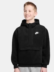Negro - Nike Sportswear Club Fleece Loose 1/2 Zip Hoodie - Imagen 1 de 6