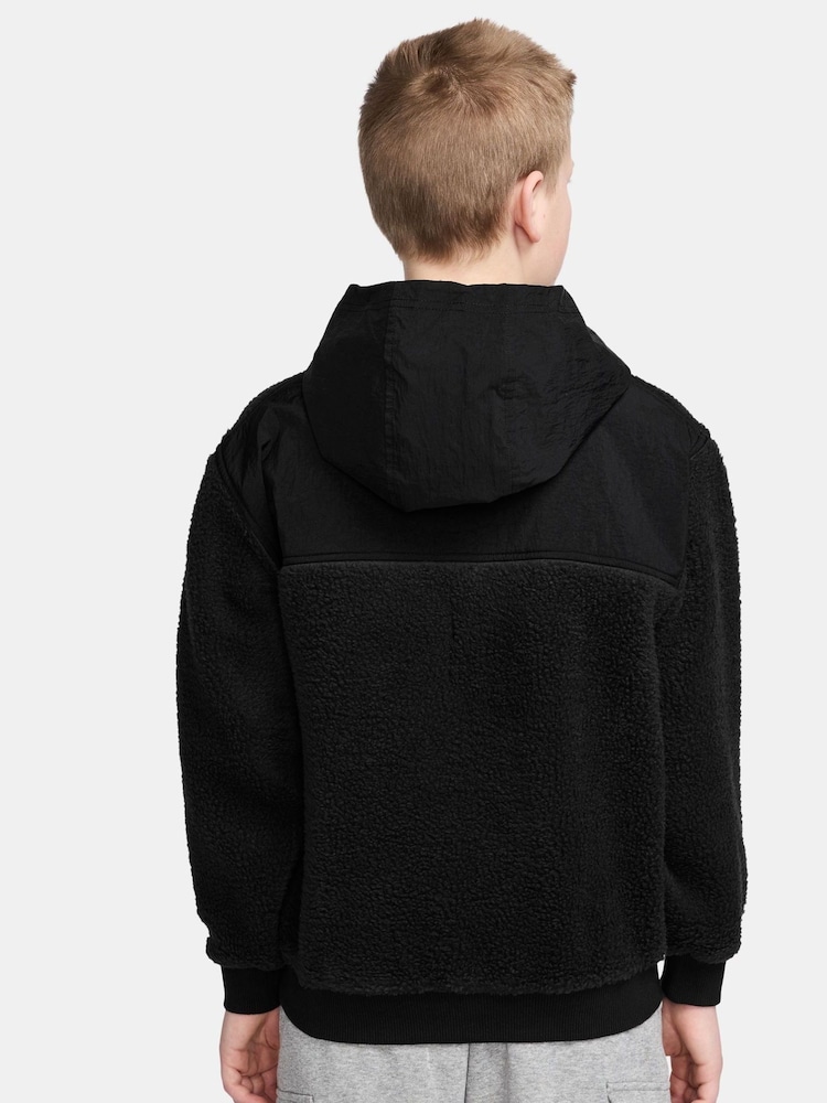 Negro - Nike Sportswear Club Fleece Loose 1/2 Zip Hoodie - Imagen 2 de 6