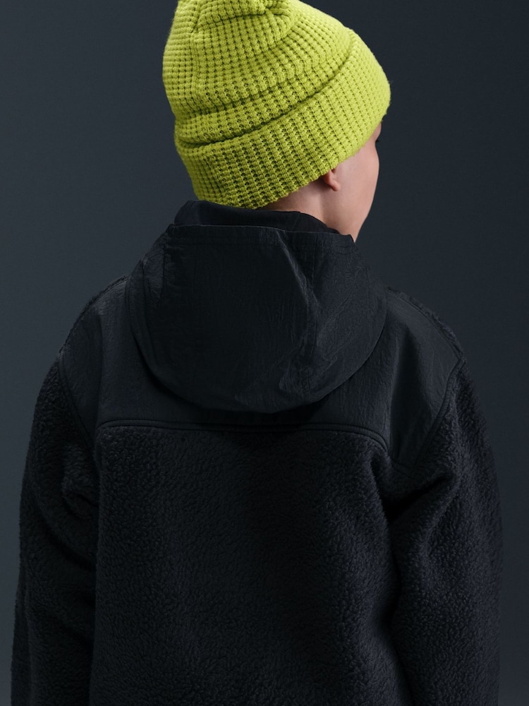 Negro - Nike Sportswear Club Fleece Loose 1/2 Zip Hoodie - Imagen 6 de 6