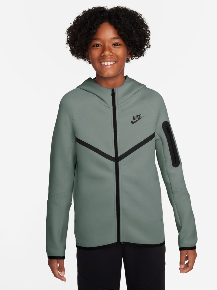 Nike Clay Green Tech Fleece Zip-Up Hoodie - Image 1 of 3 Nike Clay Green Tech Fleece Zip-Up Hoodie - Image 1 of 3