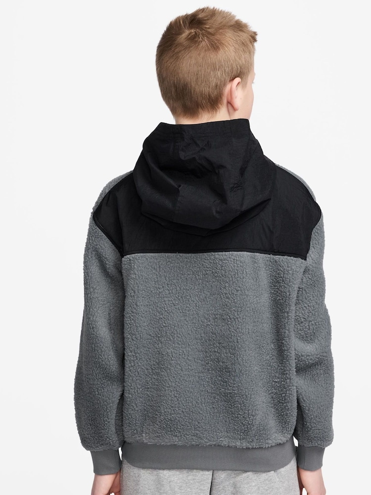 Gris humo - Nike Sportswear Club Fleece Loose 1/2 Zip Hoodie - Imagen 2 de 5
