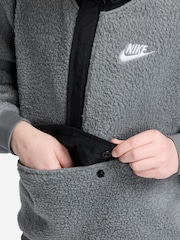 Gris humo - Nike Sportswear Club Fleece Loose 1/2 Zip Hoodie - Imagen 4 de 5
