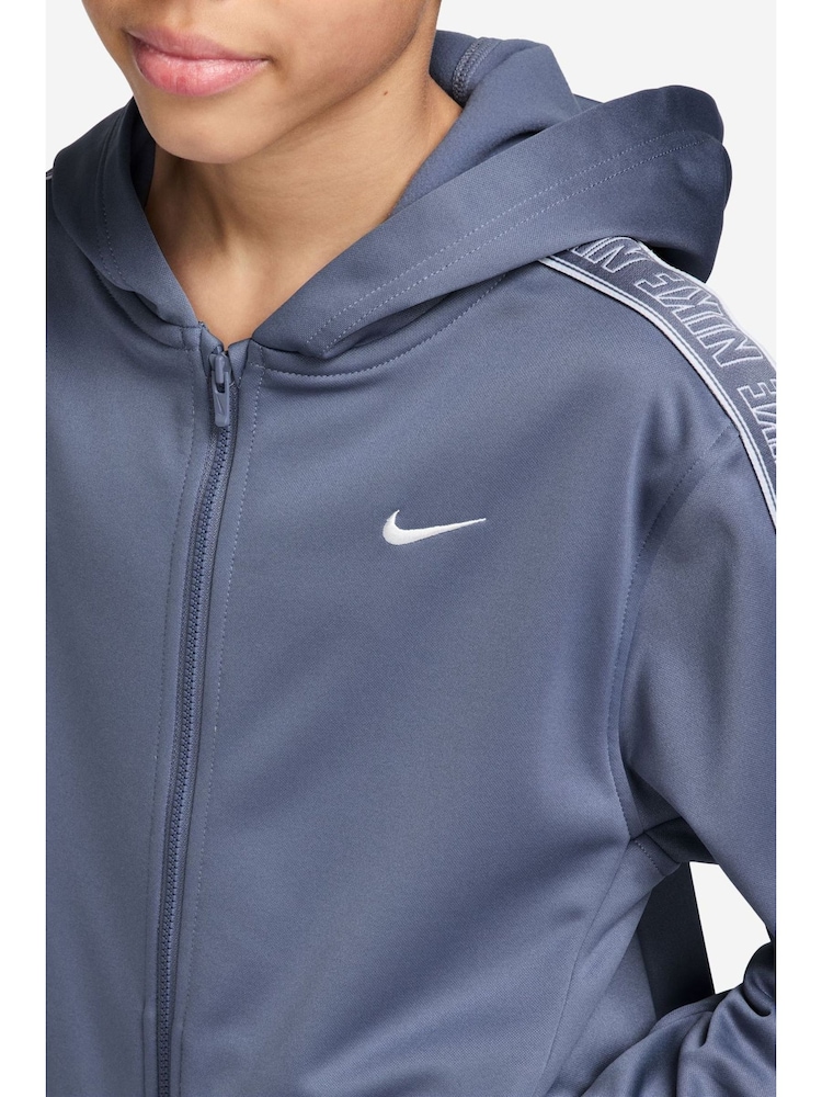 Nike World Indigo Blue Club+ Poly Taped Zip Through Hoodie - Image 3 of 3
