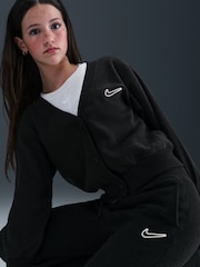 Nike Black Sportswear Cosy Fleece Wide Leg Joggers - Image 8 of 8