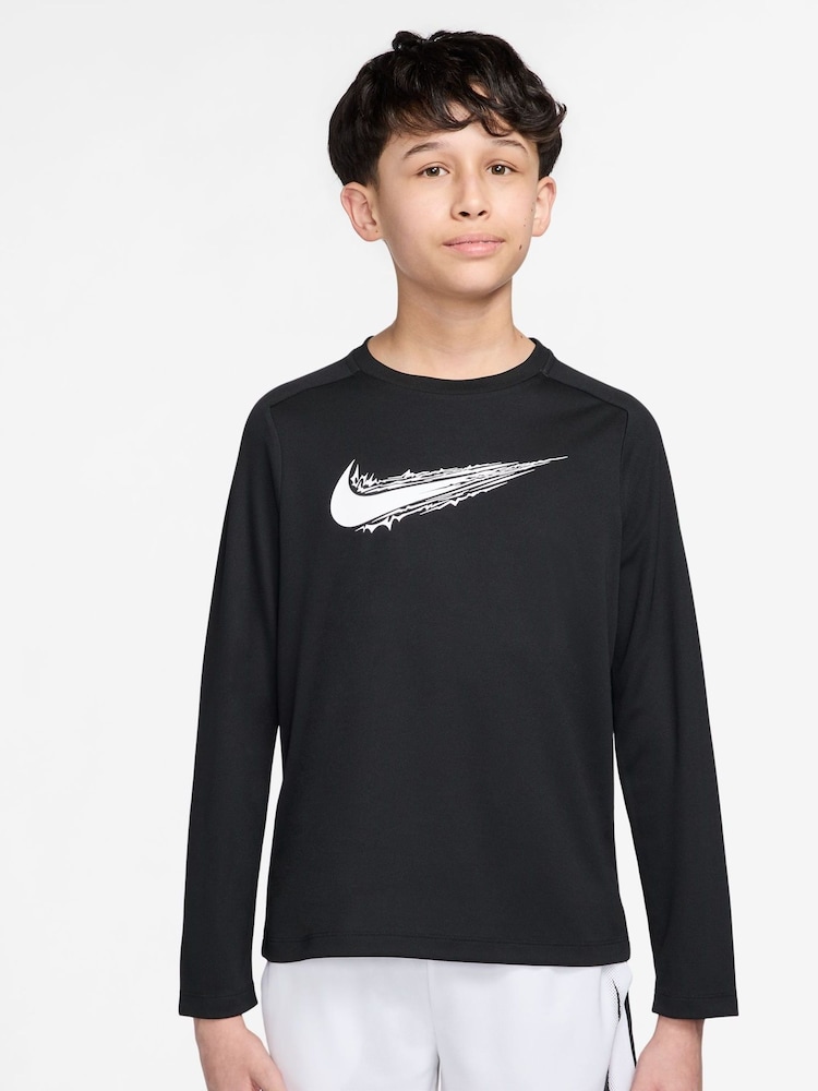 Nike Black Dri-Fit Multi HBR Long Sleeve T-Shirt - Image 1 of 3