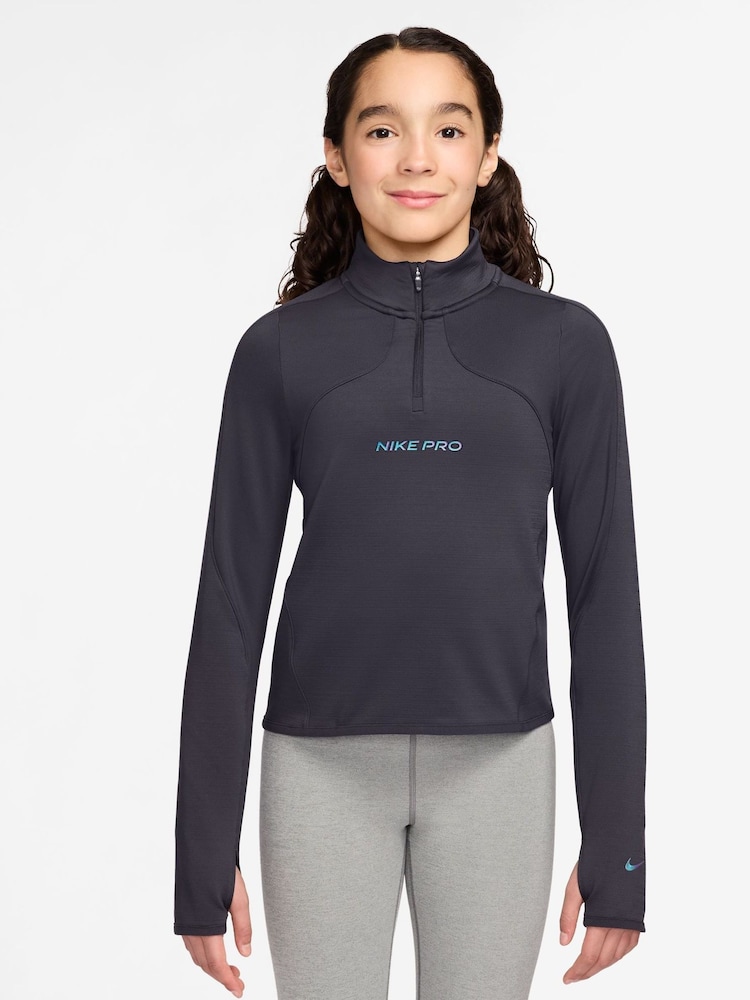 Nike Cave Purple Pro ThermaFIT 1/2 Zip Long Sleeve Top - Image 1 of 3 Nike Cave Purple Pro ThermaFIT 1/2 Zip Long Sleeve Top - Image 1 of 3