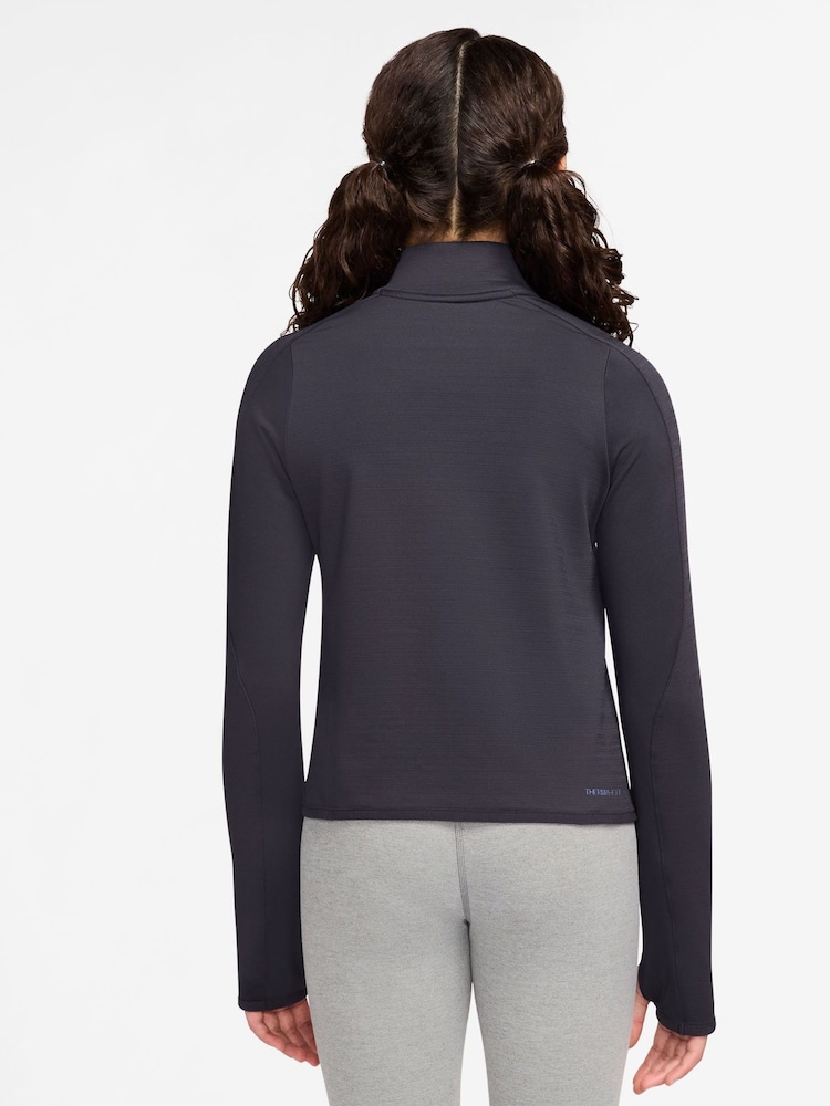 Nike Cave Purple Pro ThermaFIT 1/2 Zip Long Sleeve Top - Image 2 of 3