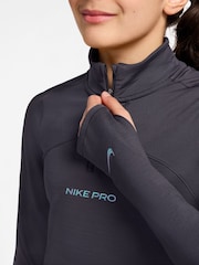 Nike Cave Purple Pro ThermaFIT 1/2 Zip Long Sleeve Top - Image 3 of 3