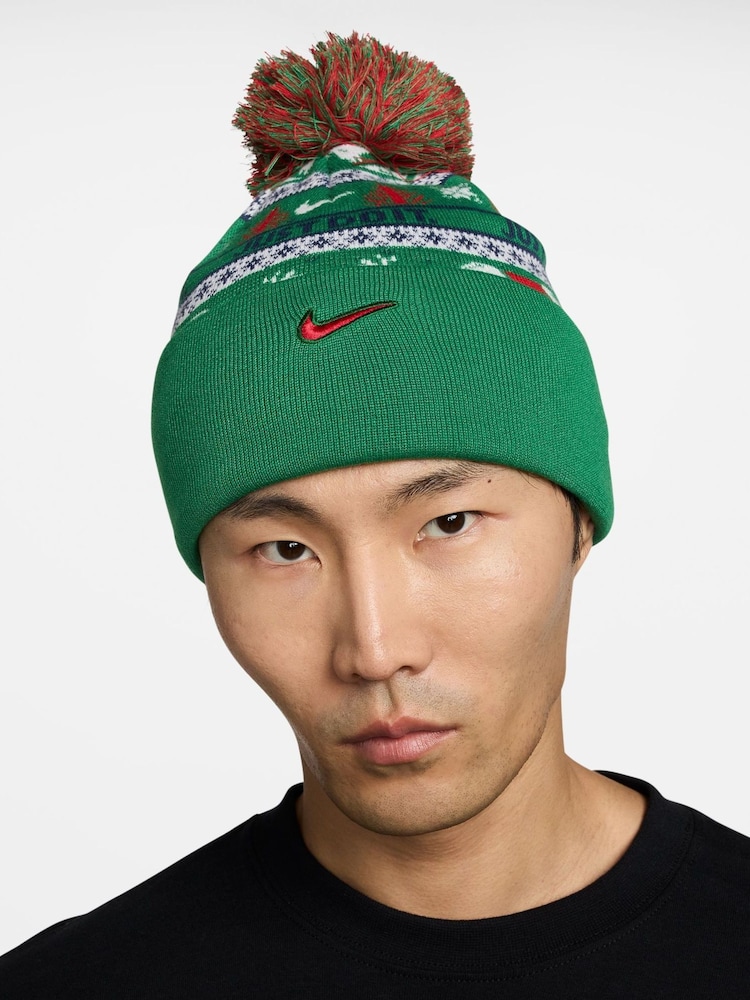 Nike Stadium Green Fairisle Peak Beanie - Image 1 of 4