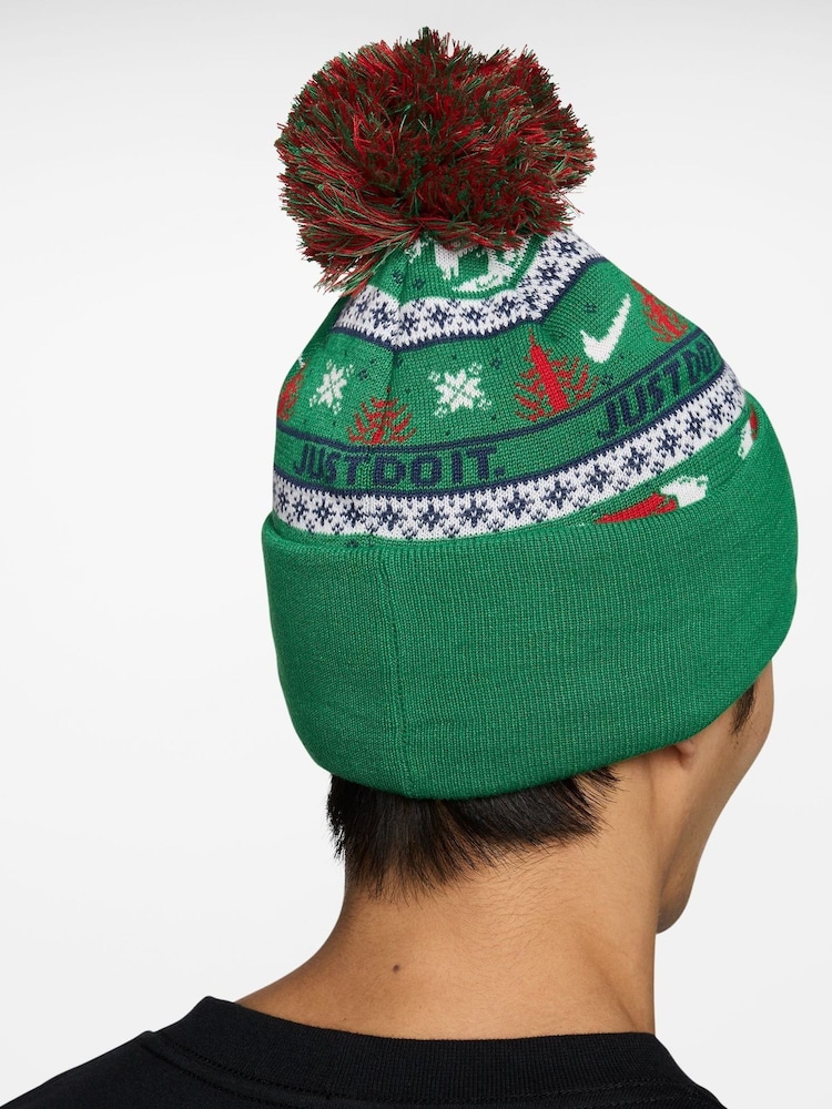 Nike Stadium Green Fairisle Peak Beanie - Image 2 of 4