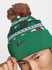 Nike Stadium Green Fairisle Peak Beanie - Image 4 of 4