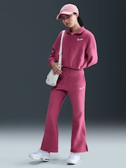Nike Beet Pink Sportswear Cosy Fleece Wide Leg Joggers - Image 4 of 8