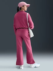 Nike Beet Pink Sportswear Cosy Fleece Wide Leg Joggers - Image 5 of 8