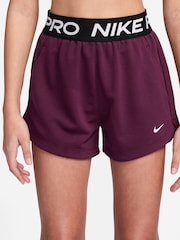 Nike Bordeaux Burgundy Pro Dri-FIT Fleece Shorts - Image 1 of 3