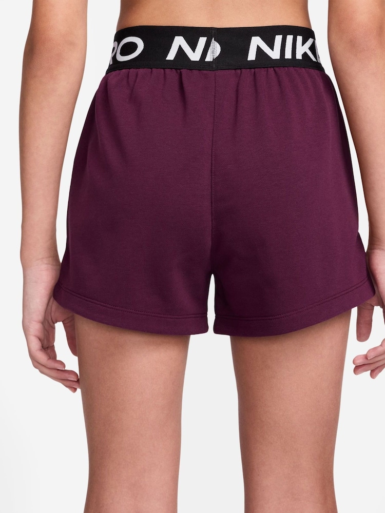Nike Bordeaux Burgundy Pro Dri-FIT Fleece Shorts - Image 2 of 3