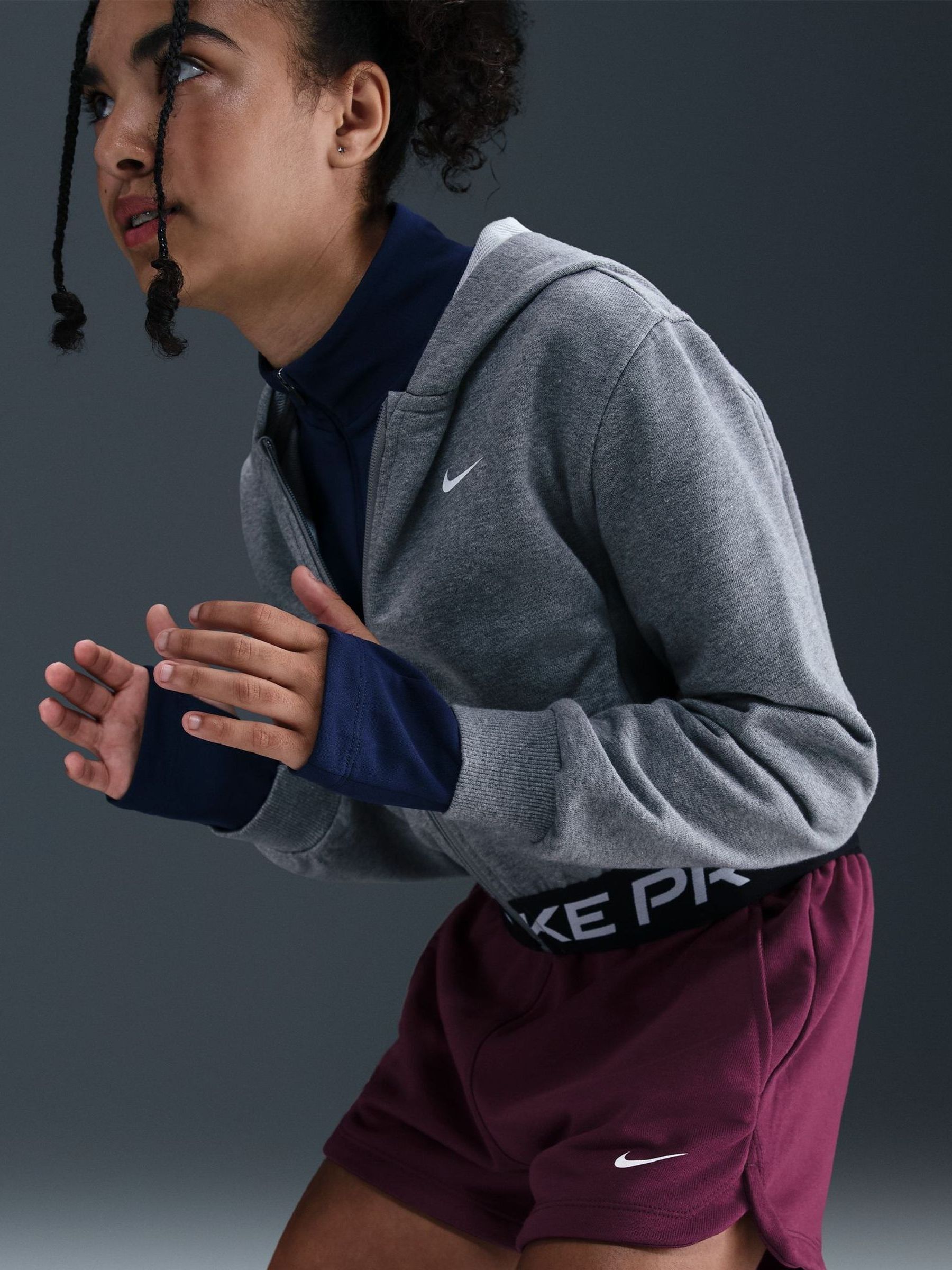 burgundy nike fleece shorts
