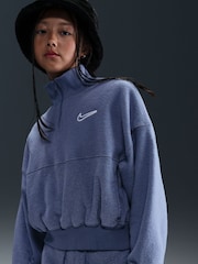 World Indigo Blue - Nike Sportswear Long Sleeve Cosy Fleece Half Fleece - Imagen 3 de 5
