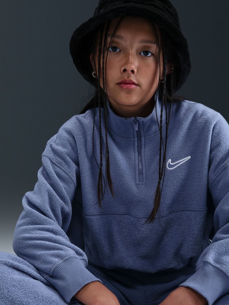 World Indigo Blue - Nike Sportswear Long Sleeve Cosy Fleece Half Fleece - Imagen 5 de 5