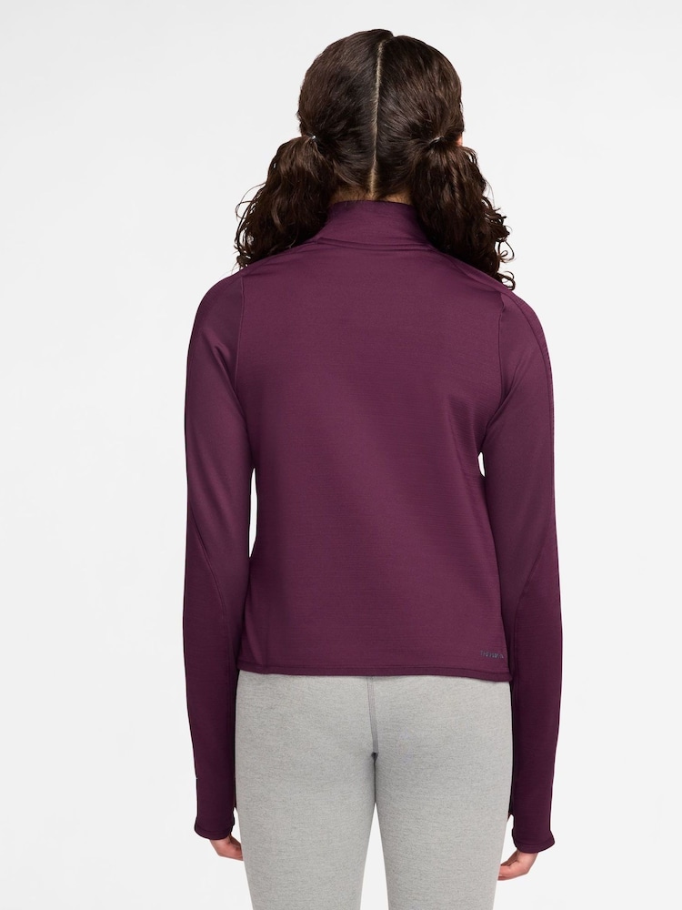 Nike Bordeaux Burgundy Pro ThermaFIT 1/2 Zip Long Sleeve Top - Image 2 of 3 Nike Bordeaux Burgundy Pro ThermaFIT 1/2 Zip Long Sleeve Top - Image 2 of 3