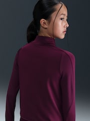 Nike Bordeaux Burgundy Pro ThermaFIT 1/2 Zip Long Sleeve Top - Image 6 of 8