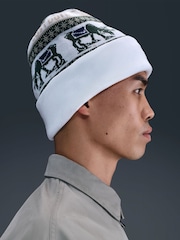 Nike White Fairisle Peak Beanie - Image 6 of 7