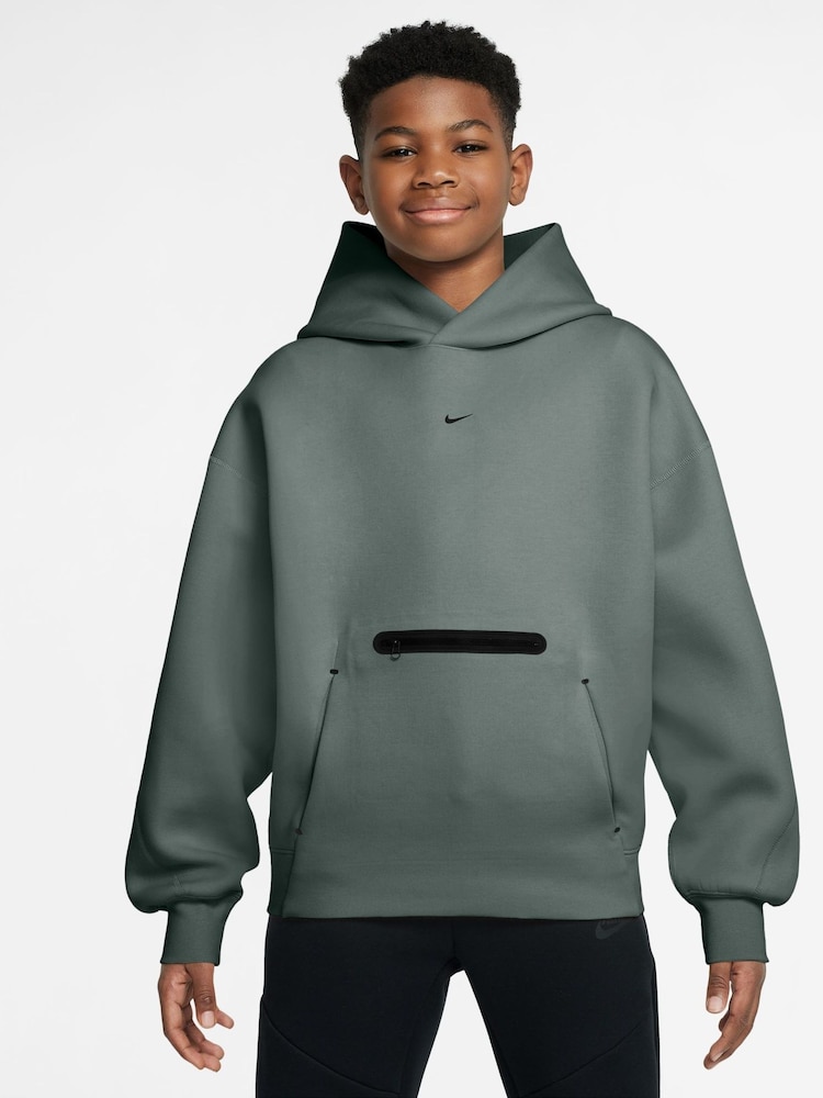 Nike Clay Green Oversized Tech Fleece Hoodie - Image 1 of 3 Nike Clay Green Oversized Tech Fleece Hoodie - Image 1 of 3