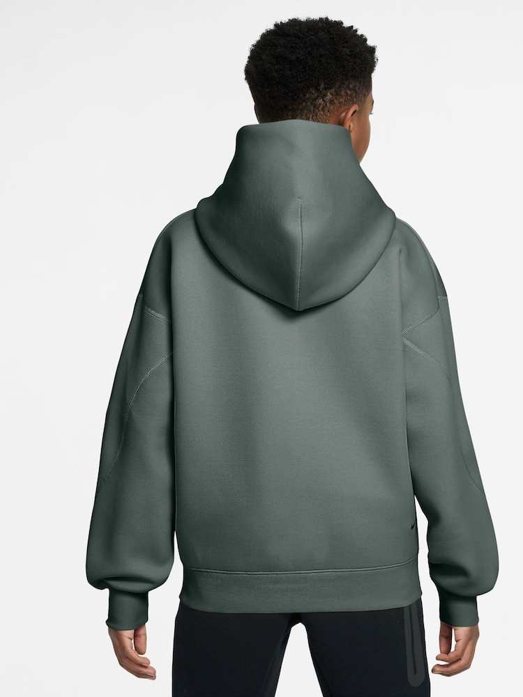 Nike Clay Green Oversized Tech Fleece Hoodie - Image 2 of 3 Nike Clay Green Oversized Tech Fleece Hoodie - Image 2 of 3
