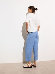 Vaqueros capri de pierna ancha con bolsillo festoneado de Oliver Bonas - Imagen 2 de 8