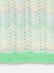 Oliver Bonas Green Sparkle Wavy Stripe Knitted Shell Top - Image 8 of 8